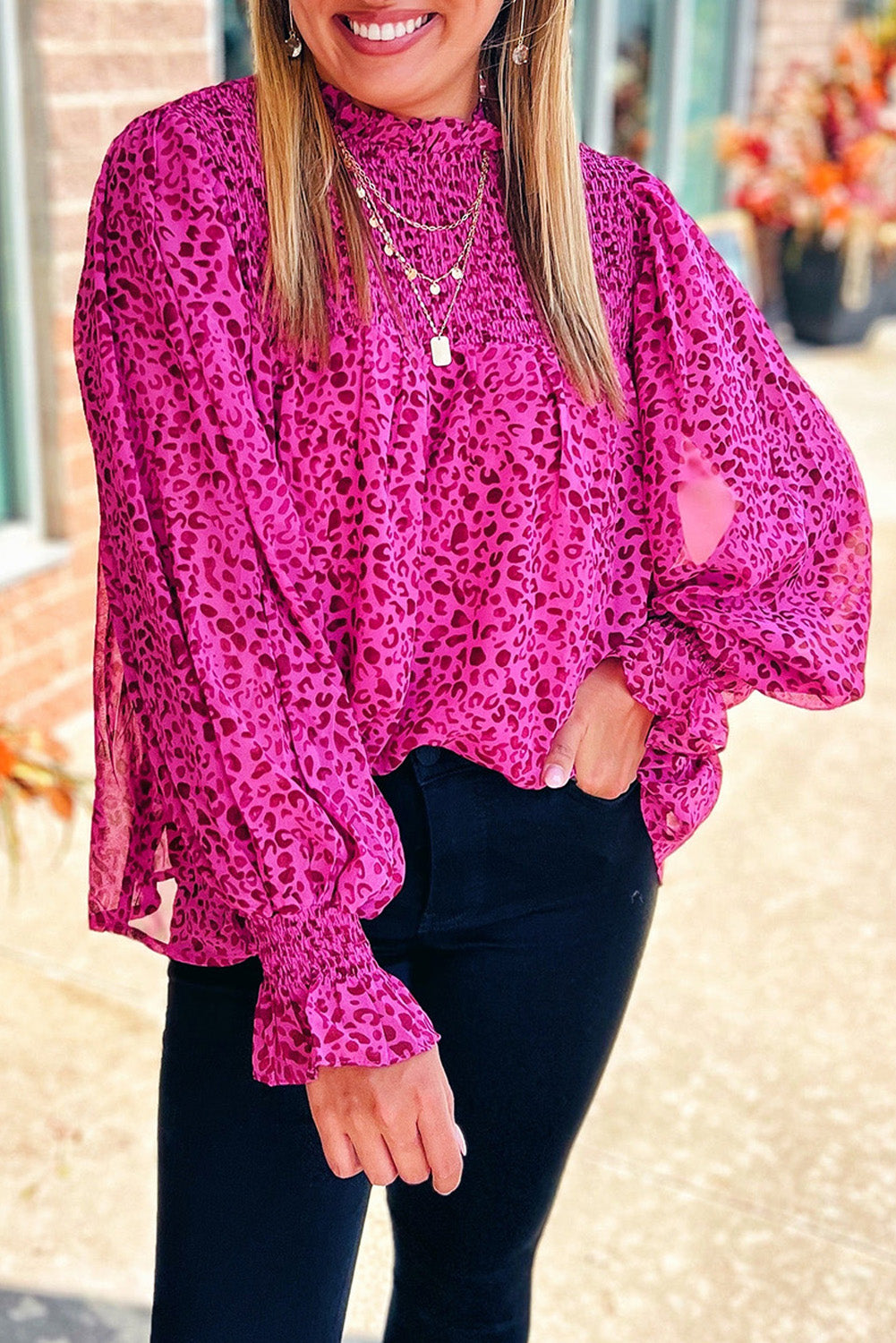 NF Pink Leopard Top