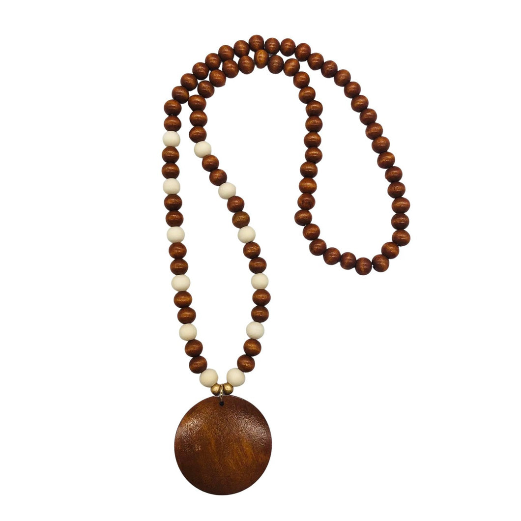 NF Wooden Beaded Necklace