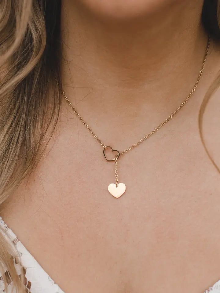 NF Gold Plated Heart Y Necklace