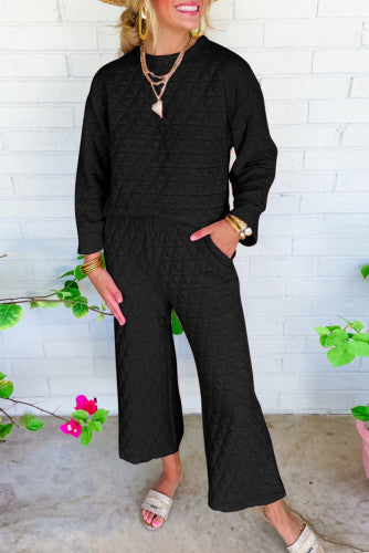 NF Black Quilted Lounge Set