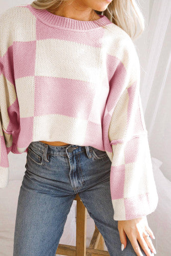 NF Pink Checkered Sweater