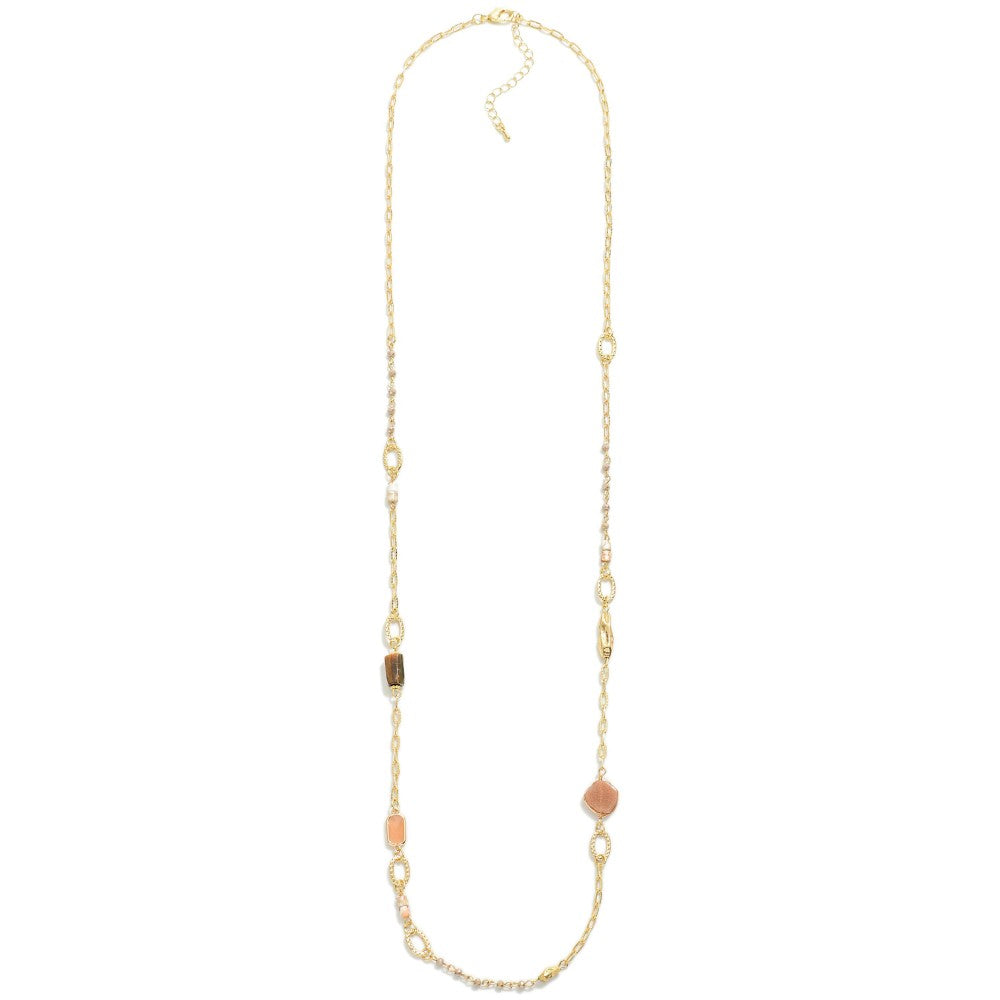 CGB Natural Stone Beaded Accents Necklace