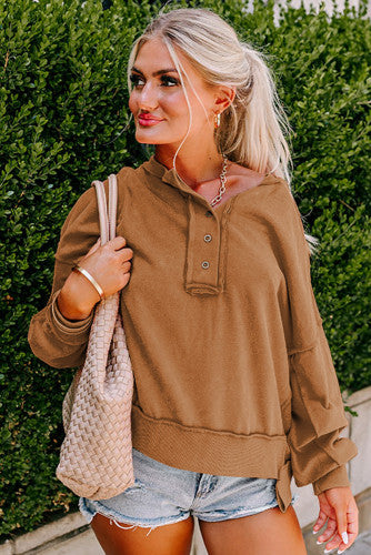 NF Brown Henley Sweater