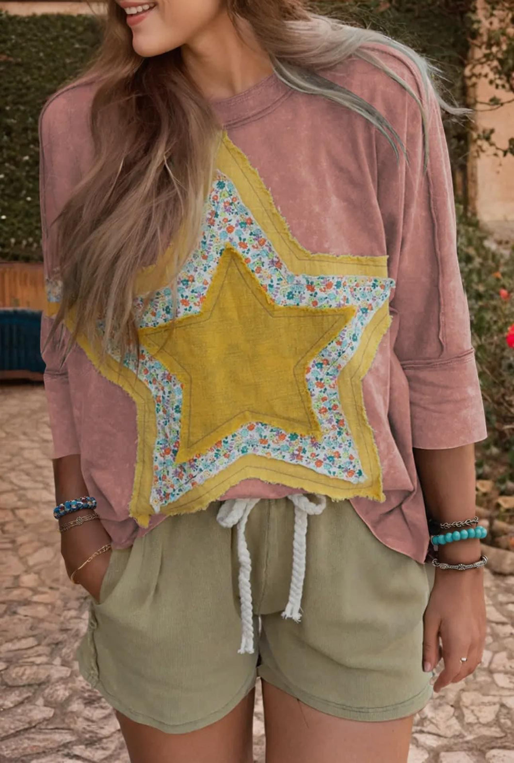 LBBB Star Patch Top