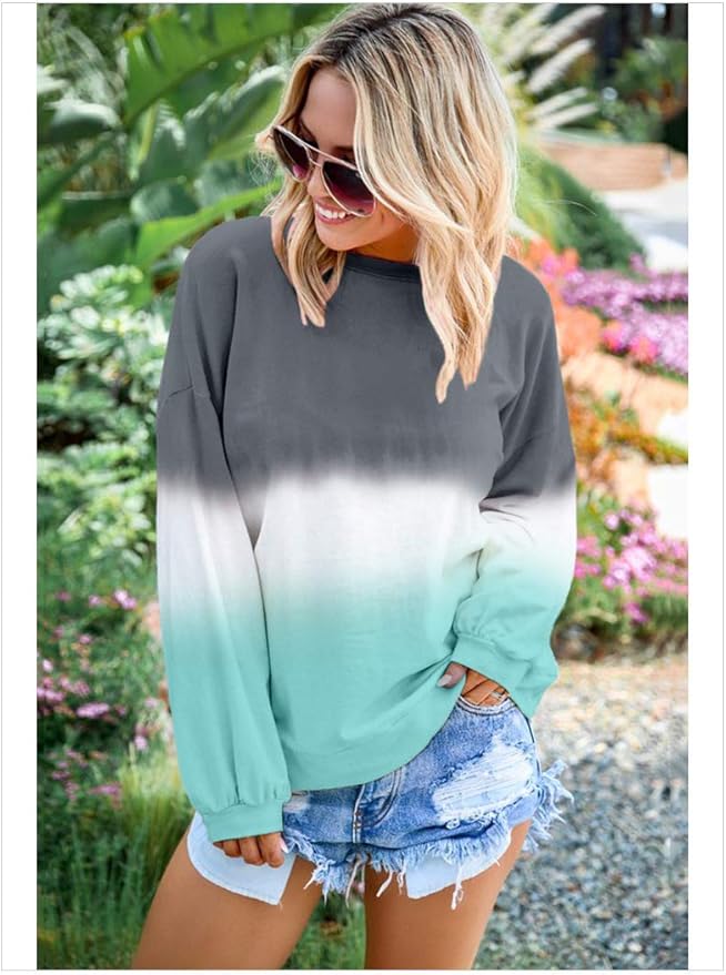 SP Blue Tie Dye Long Sleeve Top