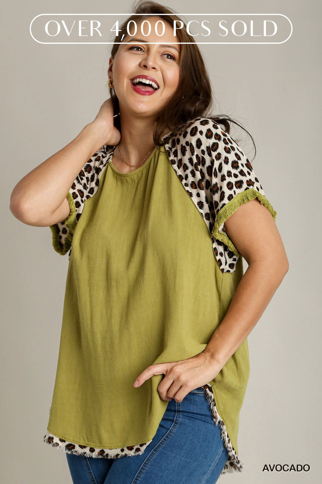 CGB Green and Leopard Top