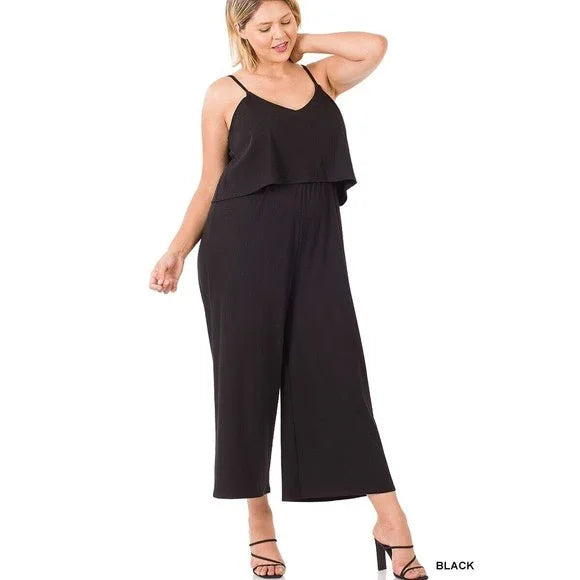 LBBB Black Ribbed Jumpsuit