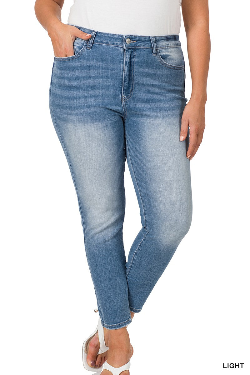 CGB PLUS HIGH-RISE SKINNY DENIM PANTS
