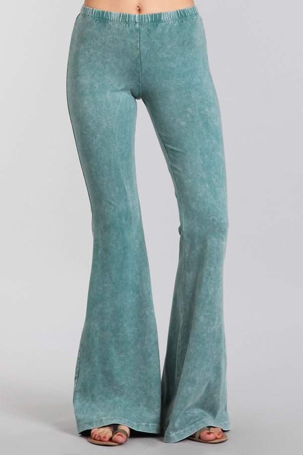 CGB Mineral Washed Plus Size Flares (Emerald)