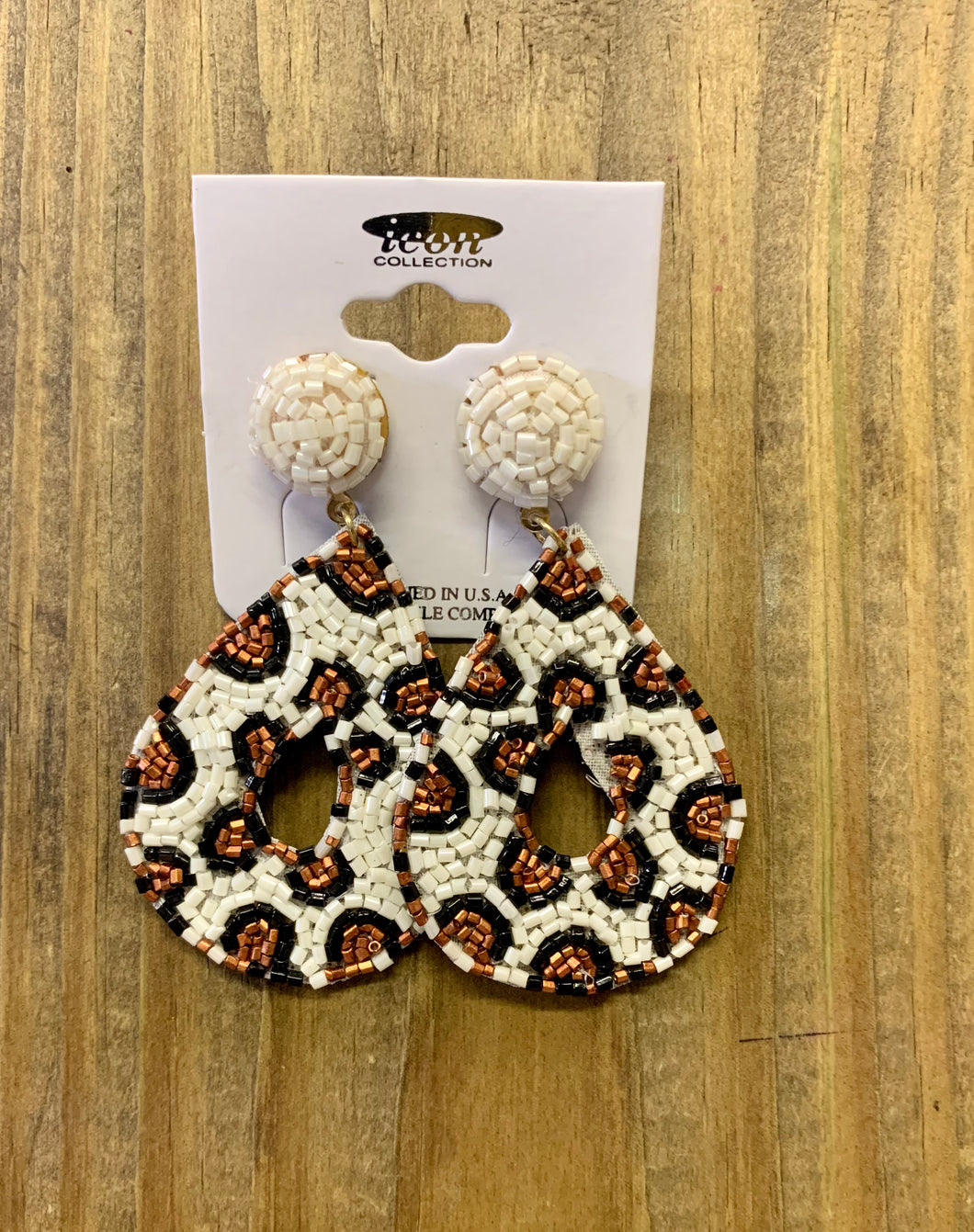 CGB Leopard Seed Bead Earrings
