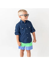 Load image into Gallery viewer, TLM Boy&#39;s Navy Button Down Shirt
